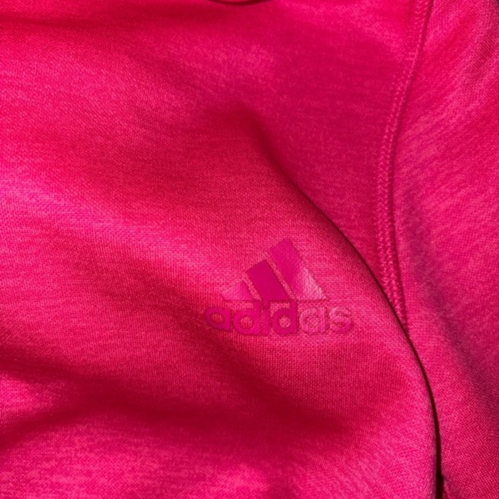 adidas Women's Neon Pink Pullover Hoodie - Picture 2 of 3